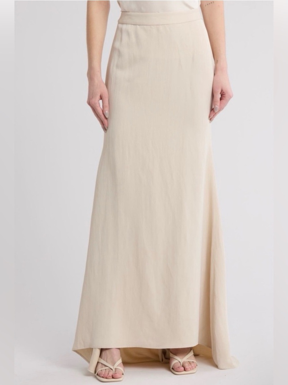 TWP Isn't It Romantic High-Low Skirt in French Oak Cream - Size 0